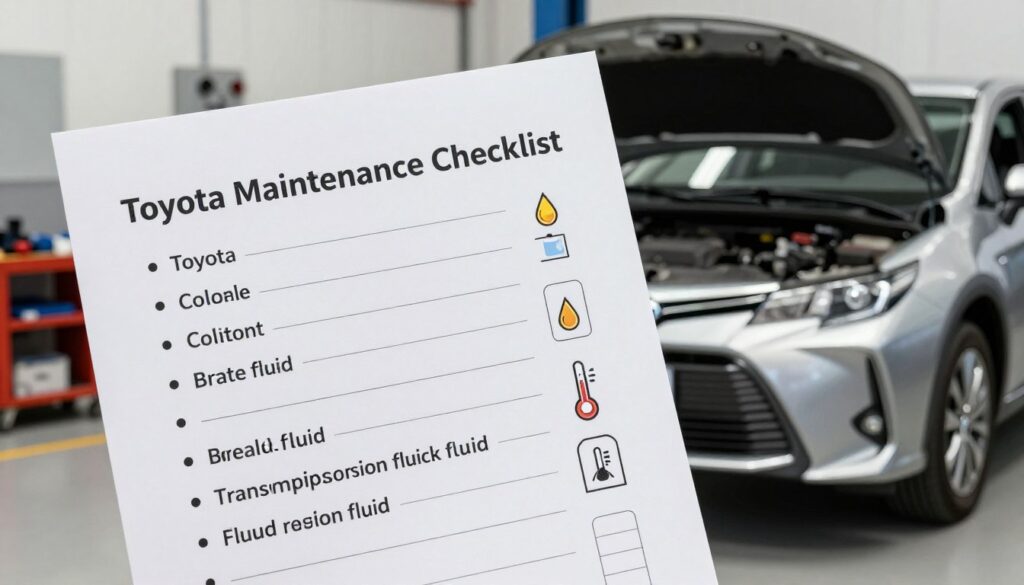 Toyota maintenance checklist Toyota maintenance checklist